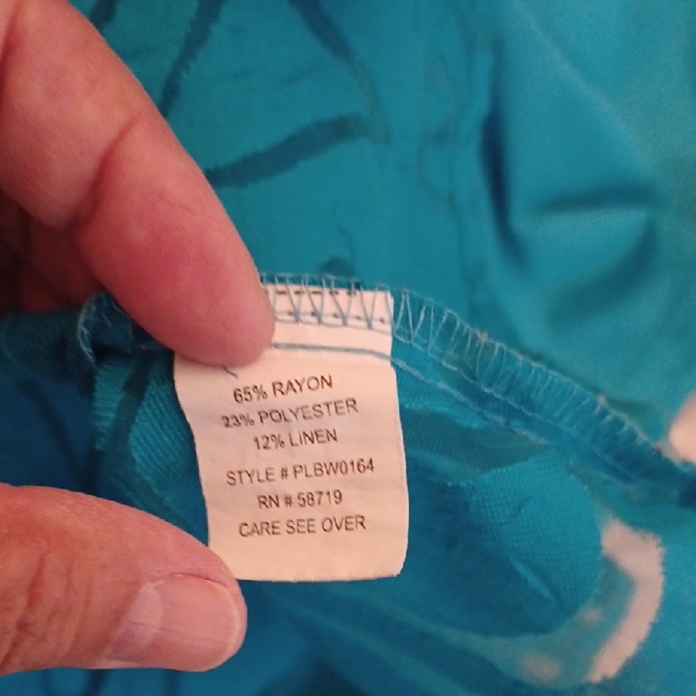 Notations Teal Sheer Button-Down Shirt With Matching Tank - Picture 7 of 10